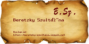 Beretzky Szultána névjegykártya